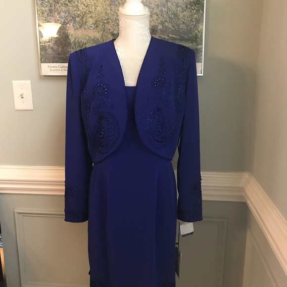 Oleg Cassini Dresses & Skirts - Oleg Cassini 2 Pc Black Tie Dress & Bolero Jacket